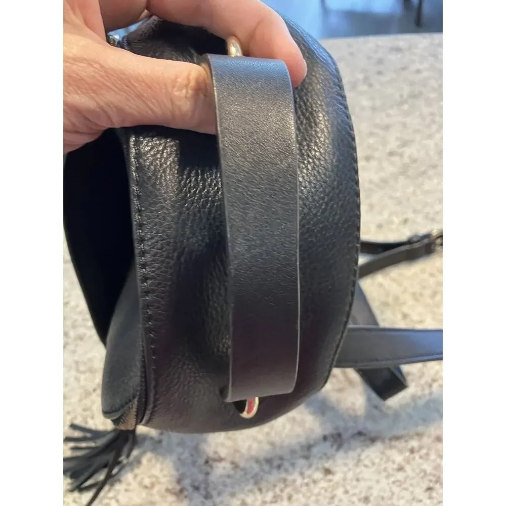 KATE SPADE NICOLE LARCHMONT AVE BACKPACK BLACK LEATHER TRAVEL SCHOOL BAG